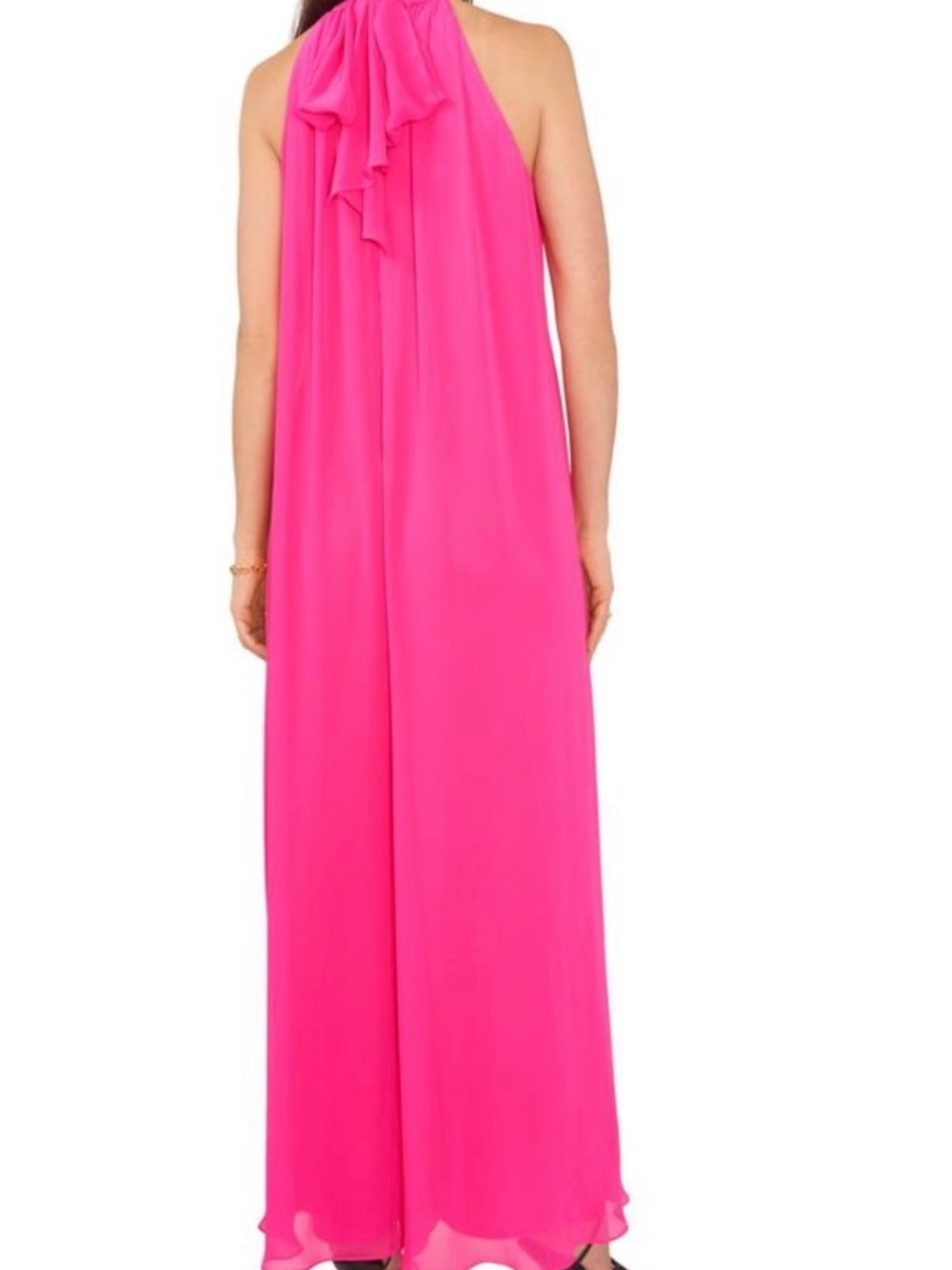Vince Camuto Hot Pink Wide-Leg Halter Jumpsuit - Picture 2 of 4